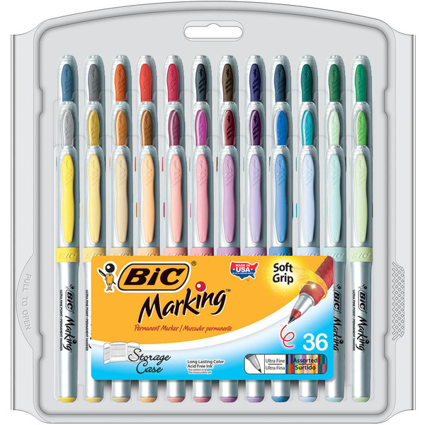 Bic Marking™ Permanent Marker Fashion Colors, Fine Point, PK36 GPMUP361